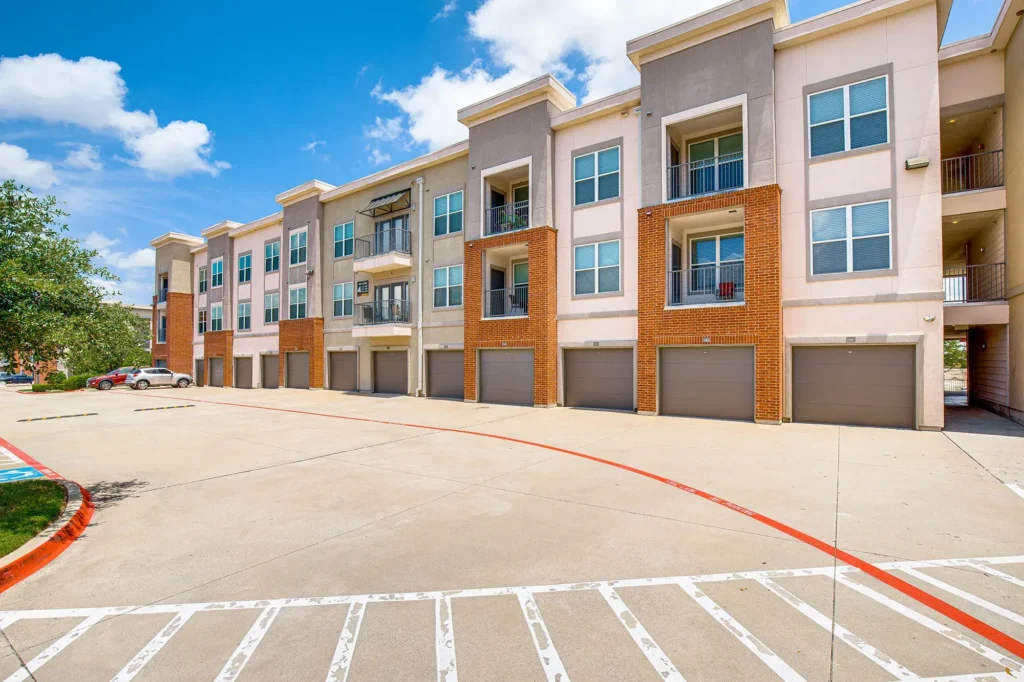 Building exterior with private garages