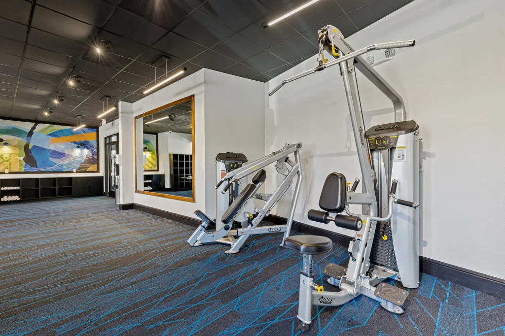 Fitness center with strength training equipment