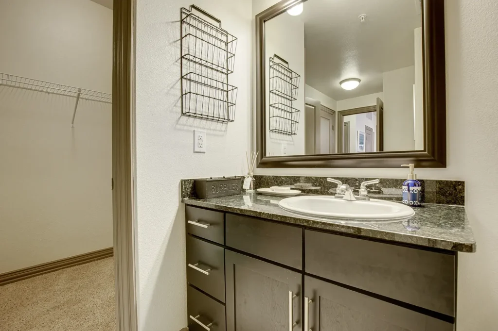 Bathroom with walk in closet