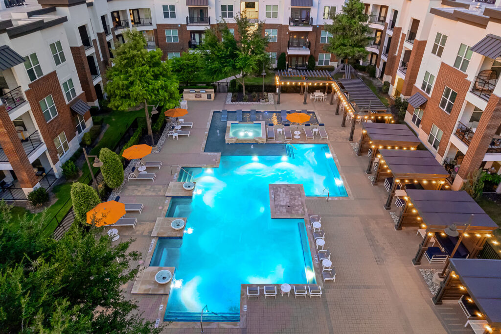 Pool with cabanas